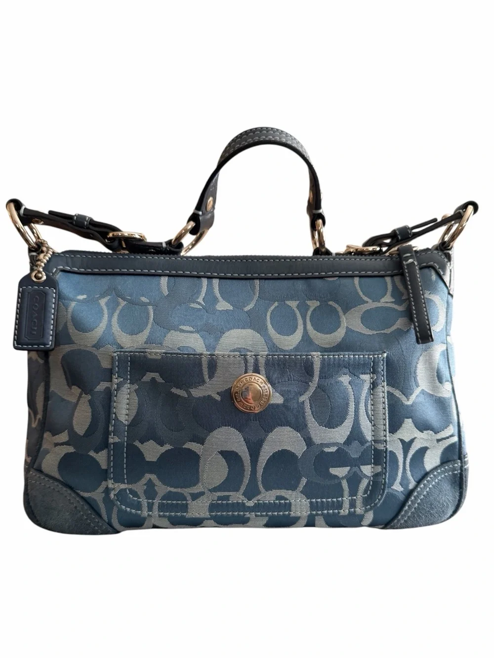 Coach Y2K Chelsea Optic Signature Jacquard and Suede Shoulder Bag - Picture 1 of 14